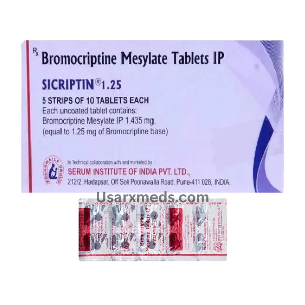 Sicriptin 1.25 mg Tablets (Bromocriptine)